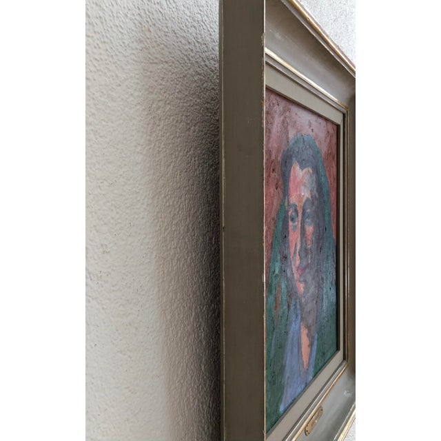 Georges Dessouslavy, Portrait de Femme au Foulard Vert, 1943, Oil on Canvas, Framed For Sale - Image 9 of 10