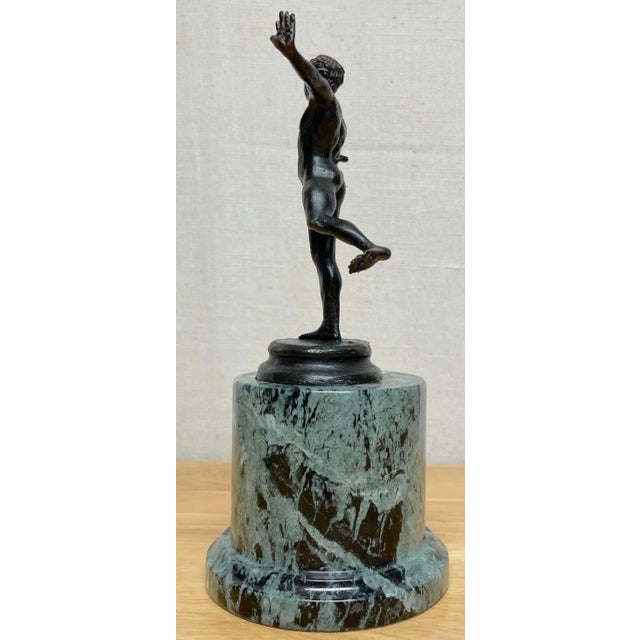 Late 19th Century Diminutive Grand Tour Bronze 'Balancing Faun' on Marble Pedestal - A Pair For Sale - Image 10 of 13