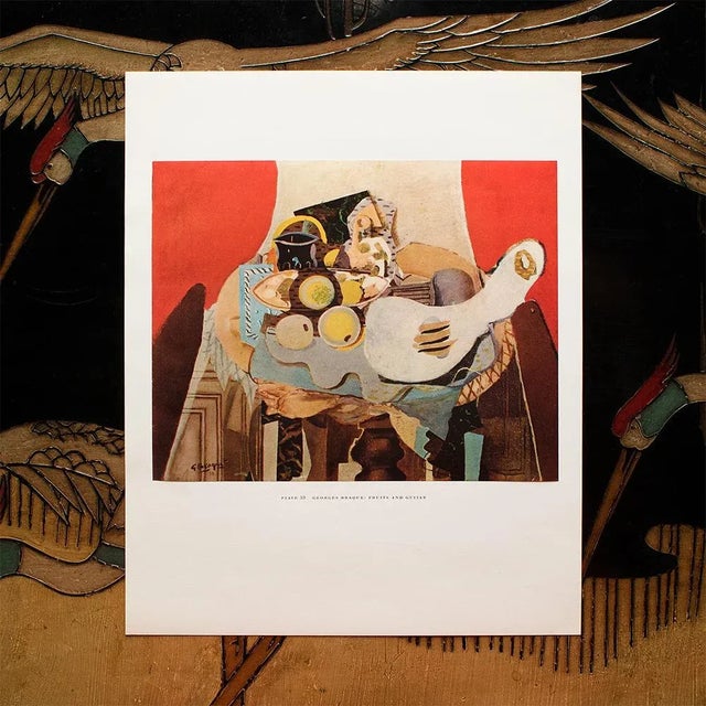 The School of Paris 1950s After Georges Braque "Fruits and Guitar", First Edition Swiss Full-Color Print For Sale - Image 3 of 9