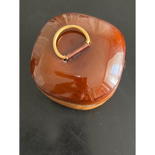 Ceramic and Leather Box from Longchamp, 1950s For Sale - Image 4 of 11