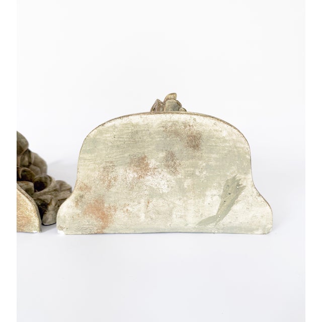 Stone Vintage French Botanical Regency Serge Roche Wall Brackets For Sale - Image 7 of 9
