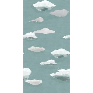 Sample - Les Nuages Wallpaper by Paule Marrot in Green For Sale