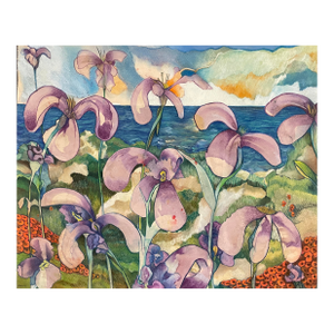 1999 Irises Watercolor by Randy Ballano