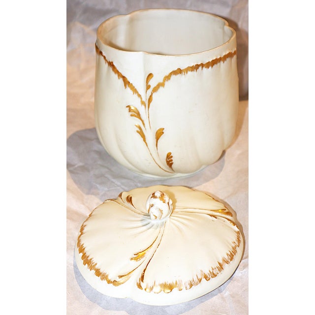 Traditional Late 19th Century Limoges Bisque Glazed Cookie Ginger Jar For Sale - Image 3 of 7