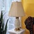 Vintage Ethan Allen Ivory Porcelain & Brass Leaf-Embossed Table Lamp For Sale - Image 17 of 18