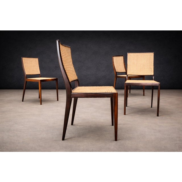 1950s Set of Eight “MT 552” Dining Chairs in Rosewood by Geraldo de Barros for Unilabor, Brazil, 1950s - Lot 622-806A For Sale - Image 5 of 15