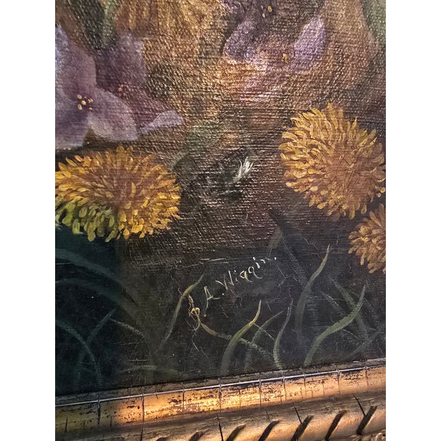 English Antique Signed Painting Wiggin Flowers Masterpiece - Signed For Sale - Image 3 of 13