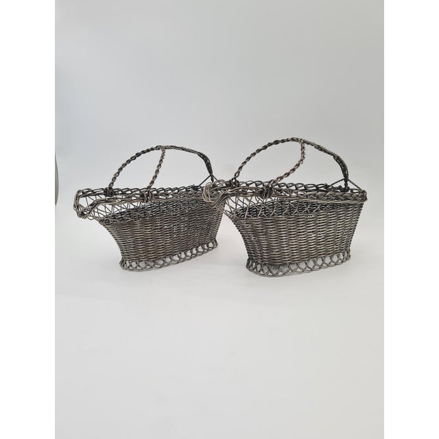 Vintage French Style Metal Wine Baskets or Bottle Holders, 1970s, Set of 2 For Sale - Image 4 of 13