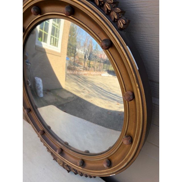 American Federal Giltwood Eagle Bullseye Convex Mirror For Sale - Image 10 of 14