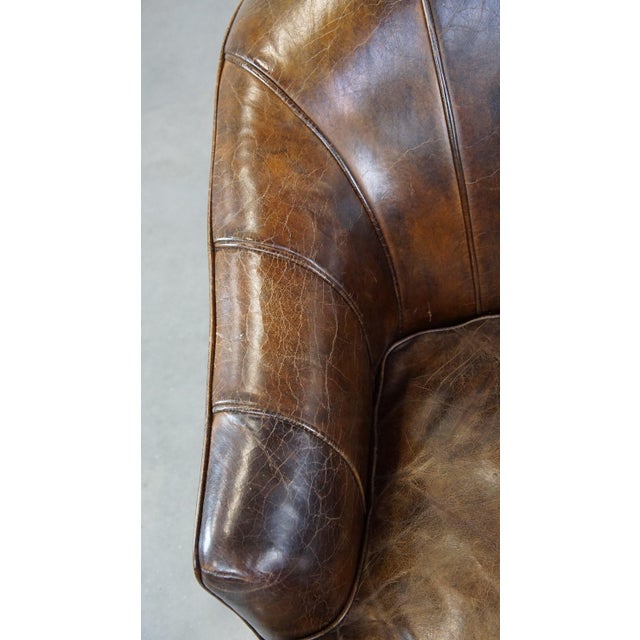 Armchair with Design and Finish in Leather For Sale - Image 7 of 12