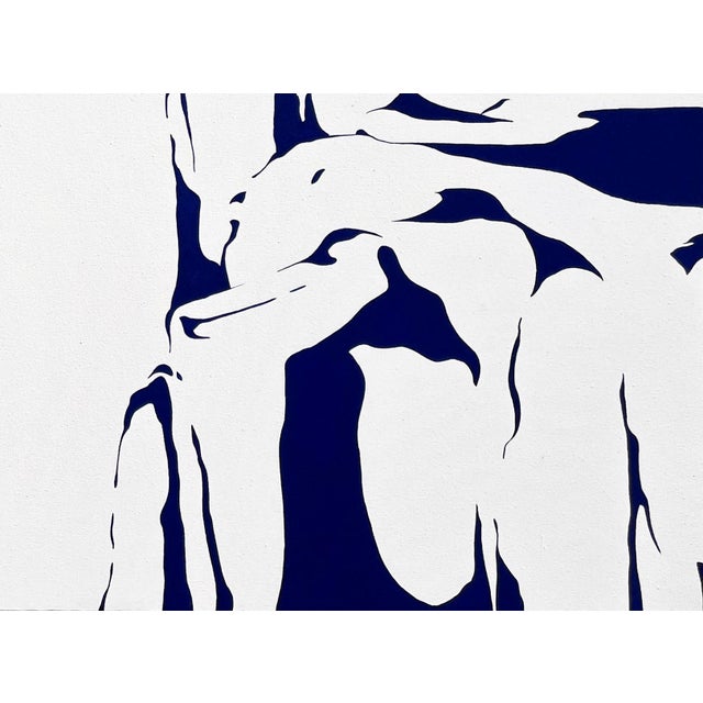 2020s Max Kremer "Gap" Contemporary Blue & White Abstract Mountain Landscape Nature Painting, 2023 For Sale - Image 5 of 6