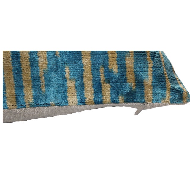 Blue Hand Made Turkish Pillow 16 X 16 For Sale - Image 4 of 7