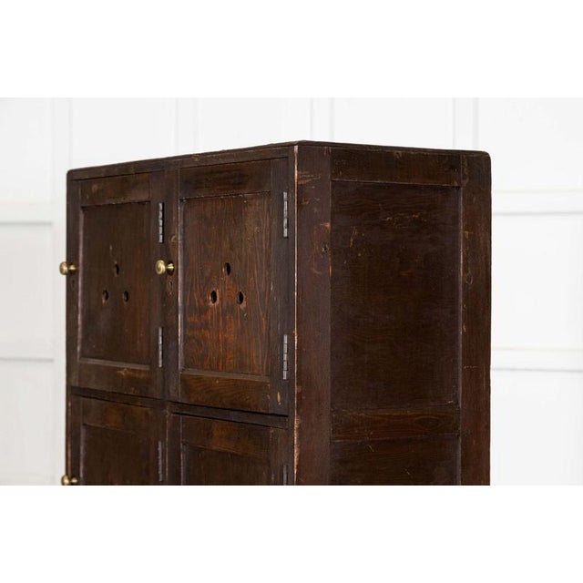 Wood English Pine Locker Cabinet, 1900 For Sale - Image 7 of 17