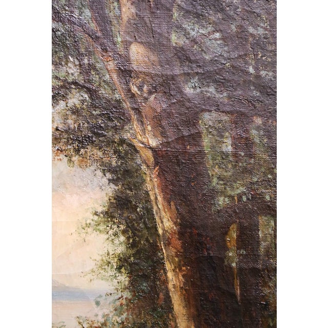 19th C. French Barbizon School Oil on Canvas Landscape in Giltwood Frame Signed For Sale In Dallas - Image 6 of 10