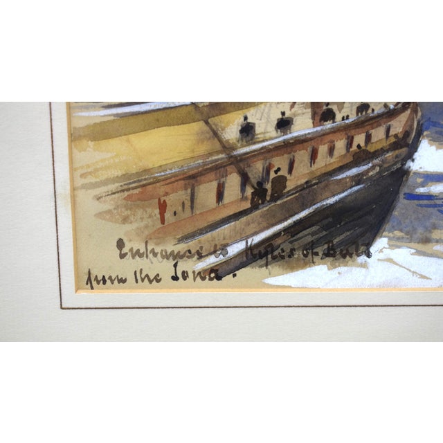 Mid 20th Century Entrance to Harbour at Iona Island Hebrides Scotland Watercolor Painting For Sale - Image 4 of 4