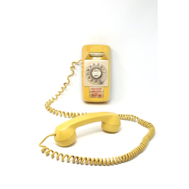 Vintage 1976 Starlite Yellow Rotary Wall Phone Chairish