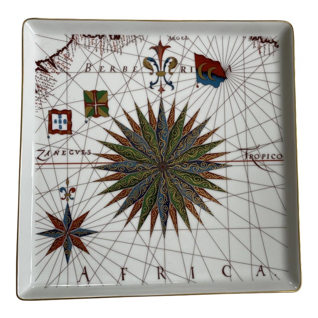 Vintage Vista Alegre Africa Porcelain Tray - Made in Portugal For Sale
