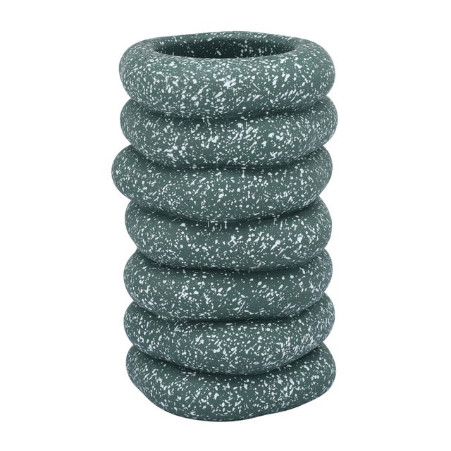 Stacked, sculptural rings give the Gabby Cairn Vase its playful, organic form, while a speckled finish adds artisanal...