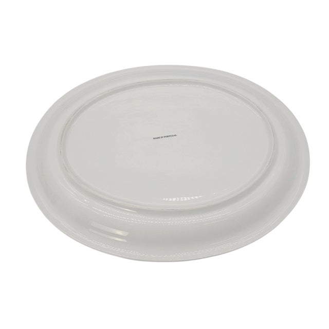 Hand Painted Umbria Pattern Portuguese Platter With Ornate Scrollwork, 14.375" For Sale In San Francisco - Image 6 of 6