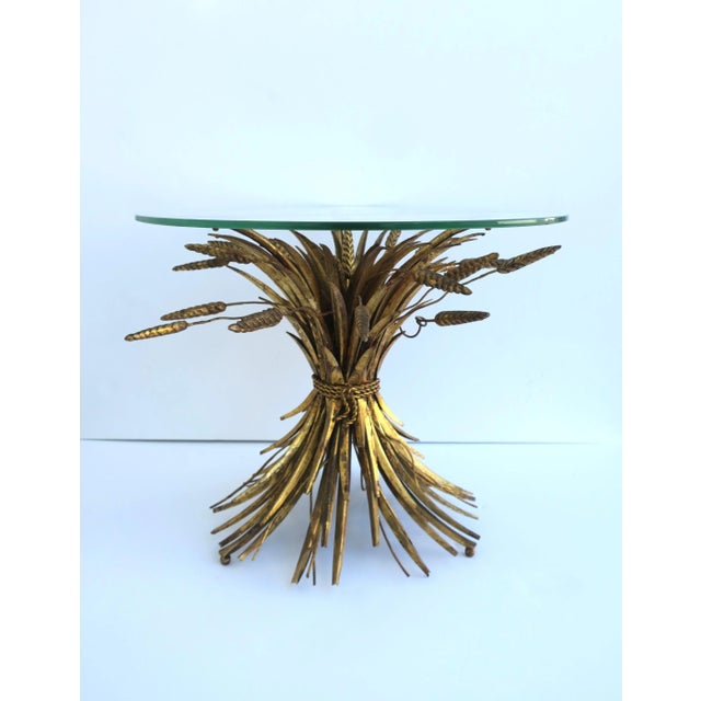 French Italian Gold Gilt Sheaf of Wheat Side Drinks Table Aka Coco Table For Sale - Image 3 of 12