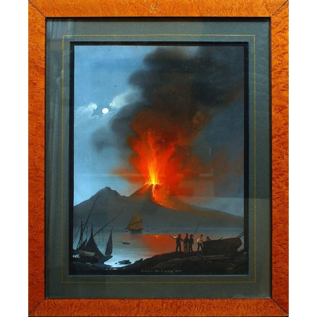 Vivid and fresh representation of one of the most spectacular and last eruptions of Vesuvium, that of January 1-5, 1839....