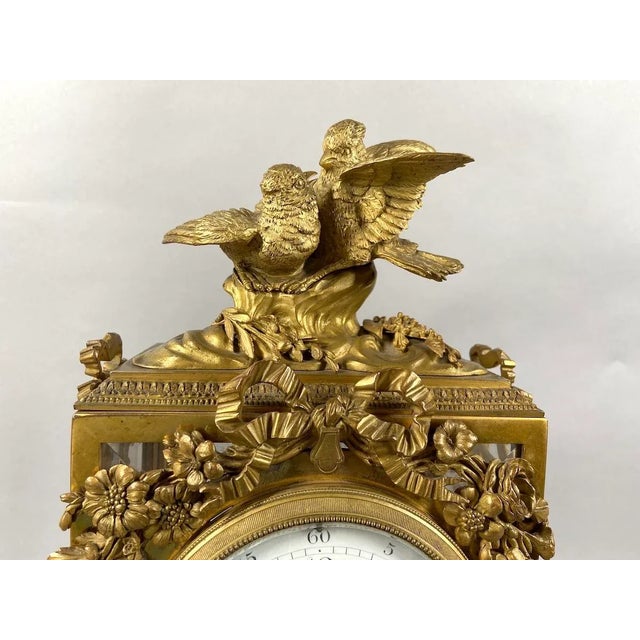 French 19th Century French Louis XVI Clock Set Made From Bronze, Crystal and Marble-3 Pieces For Sale - Image 3 of 13