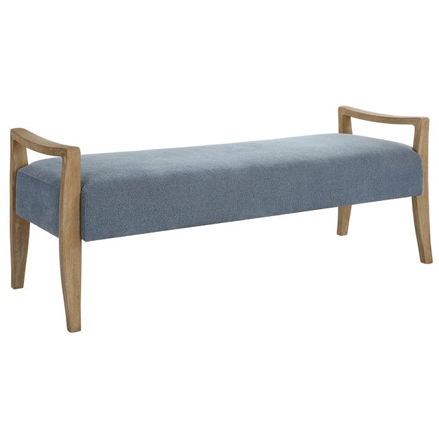 Kenneth Ludwig Chicago Daylight Sky Blue Bench For Sale - Image 4 of 6