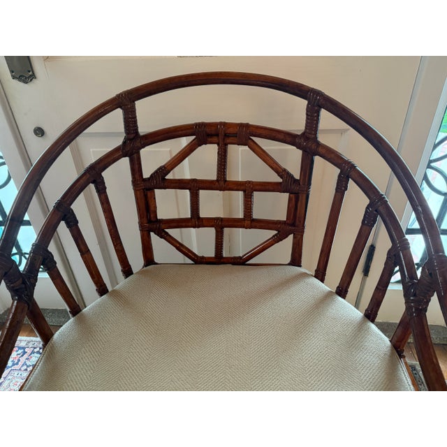 Wood 1970s English Brighton Chair With Newly Upholstered Cushion. Larger Scale For Sale - Image 7 of 8