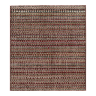 Vintage Distressed Rug, Polychromatic Diamond Geometric Pattern - Rug & Kilim For Sale