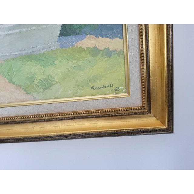 Modernist Swedish Landscape Painting by Arne Granhall 1983 For Sale - Image 15 of 18