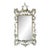 Chinese Chippendale Style Whitewashed Wall Mirror, Hand-Carved Wood For Sale