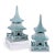 Chinoiserie Pagoda Celadon Objects, Short - Set of 2 For Sale - Image 3 of 3