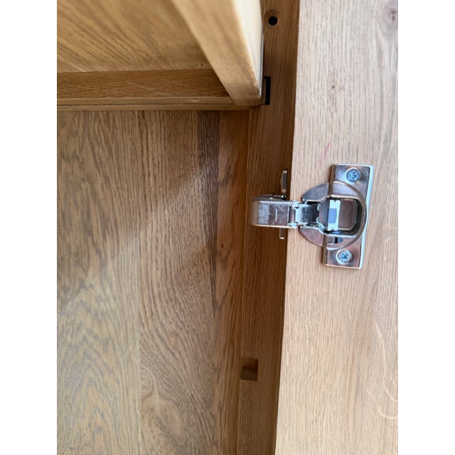 Restoration Hardware Rustic Oak Double-Door Cabinet / Armoire For Sale In Los Angeles - Image 6 of 7