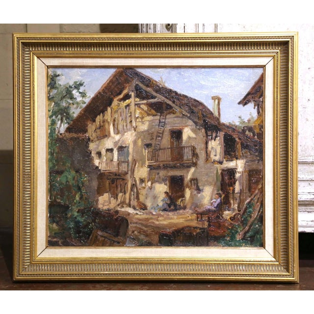 Early 20th Century French Village Oil Painting by Paul Joseph Barian For Sale In Dallas - Image 6 of 13