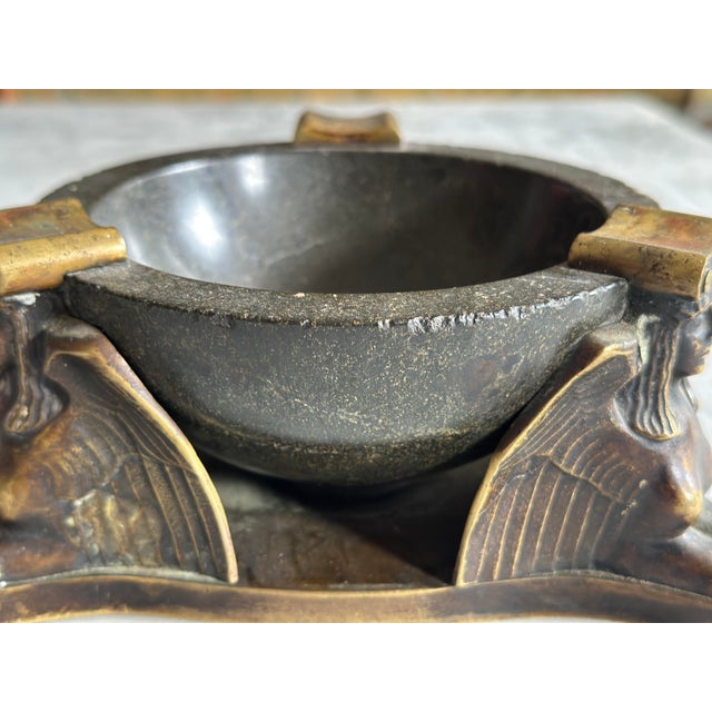Early 20th Century Bronze and Serpentine Ashtray attributed to Albin Müller, 1920s For Sale - Image 6 of 15