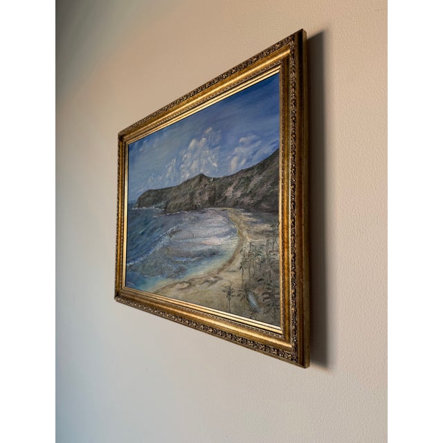 1982 Vintage Yarda Grish Impressionist Coastal Landscape Oil on Canvas Painting – Signed & Framed For Sale - Image 4 of 12