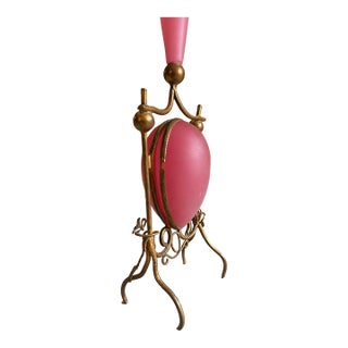 Antique French Pink Opaline Vase With Gilt Bronze Mounts For Sale