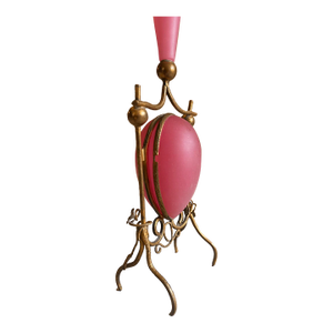 Antique French Pink Opaline Vase With Gilt Bronze Mounts