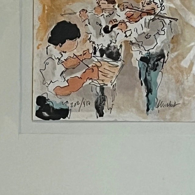 Vintage Urbain Huchet Signed Lithograph  Gallery Float Mount For Sale In San Francisco - Image 6 of 6