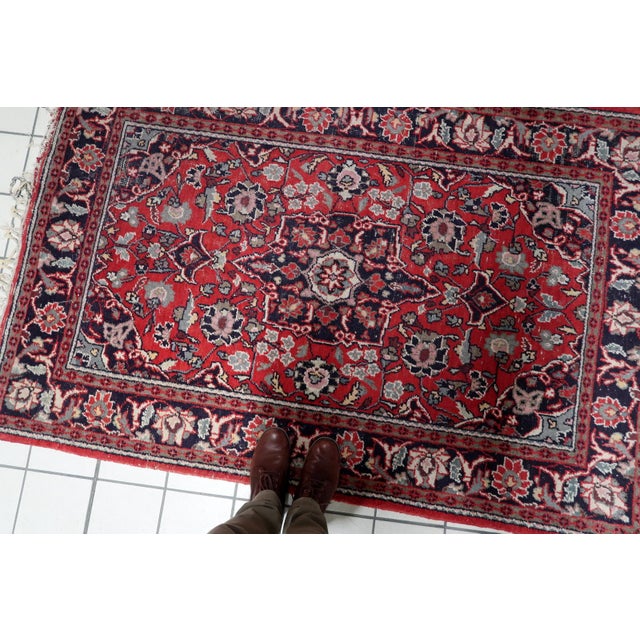 1950s 1950s, Handmade Vintage Persian Hamadan Rug 4.3' X 6.4' For Sale - Image 5 of 12