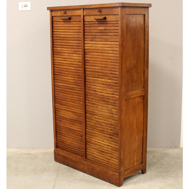 Vintage Filing Cabinet in Oak, 1930s For Sale - Image 4 of 11