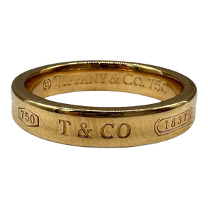 Designer Tiffany 1837 Band Ring 18kt Yellow Gold Size 6.5