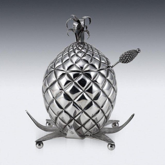 Antique Victorian Silver Pineapple Sugar Bowl and Sifter, 1877 For Sale - Image 15 of 17