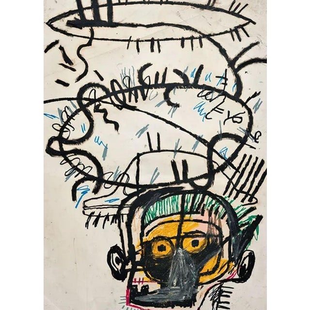 Contemporary Jean-Michel Basquiat Head 1982 Official Exhibition Poster For Sale - Image 3 of 3