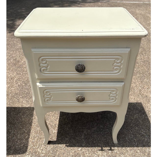 Pair of vintage painted French provincial matching night stands