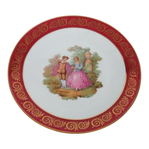 Limoges Fragonard Courting Scene Cameo French Porcelain Decorative Plate