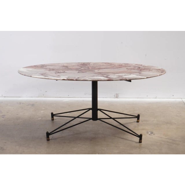 Mid-Century Modern Vintage Italian Osvaldo Borsani Style Mid Century Marble Coffee Table, C1960s For Sale - Image 3 of 5