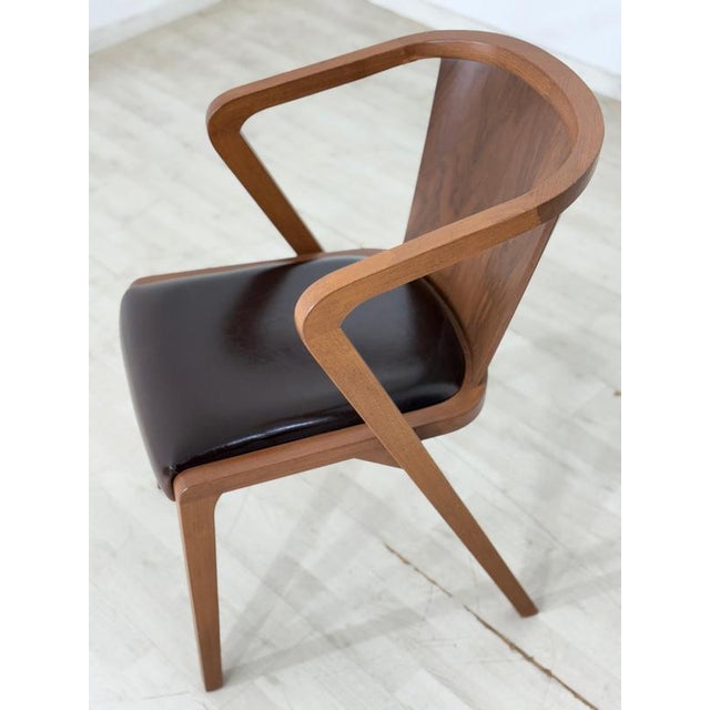 Vintage Armchair in Leatherette and Wood For Sale - Image 5 of 9