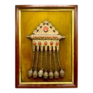 Antique Turkemon Tumar Pendant With Carnelian Glass. For Sale