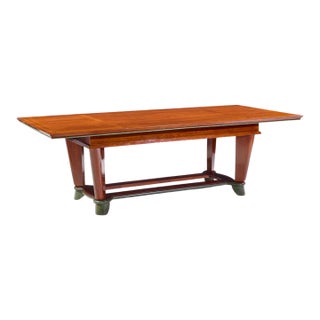 Maxime Old Art Deco French Cherrywood and Copper Dining Table For Sale